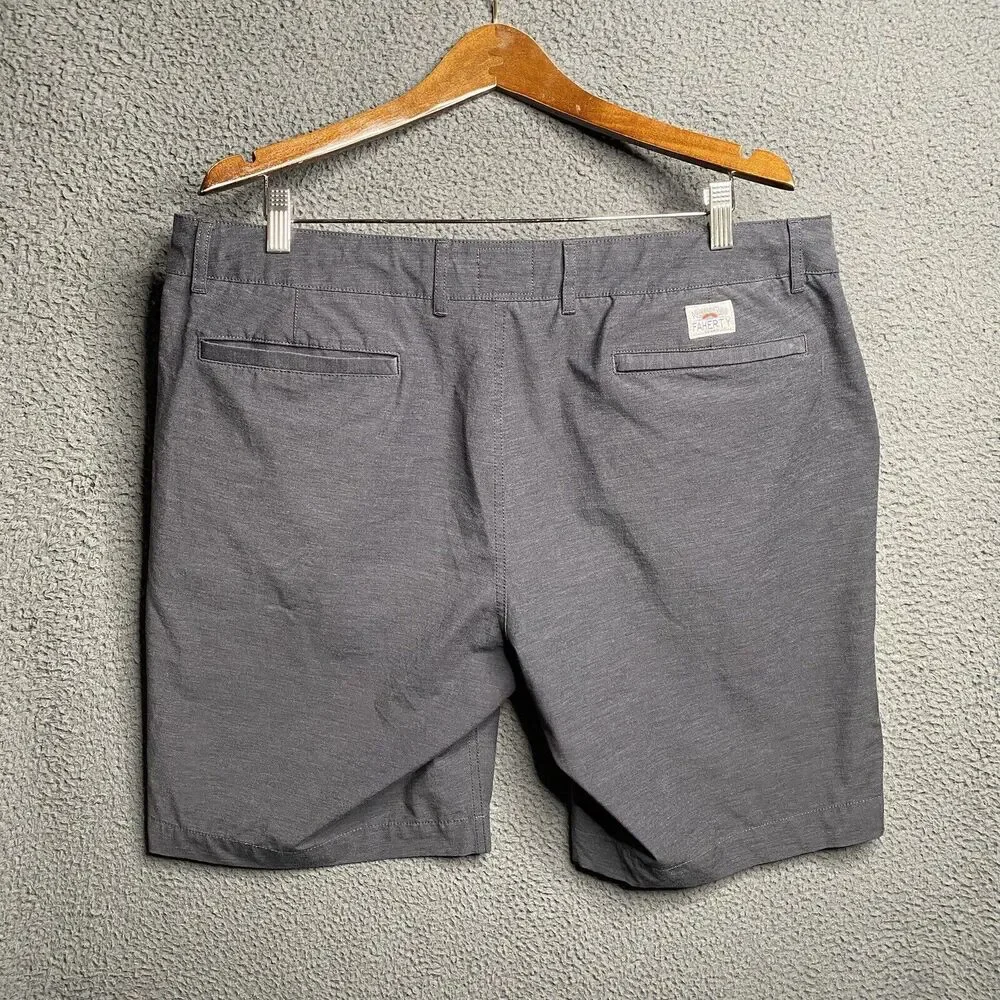 FAHERTY All Day Short Men's Size 38 Gray 9 Inch Inseam Stretch Pockets